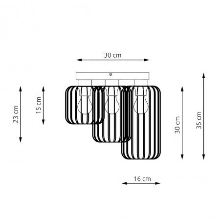 Flush light Coberti Gold (3 lights)