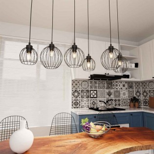 Ceiling lamp Fersan Black (6 lights)