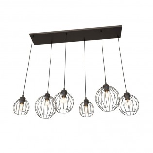 Lámpara de techo Fersan Negro (6 luces)