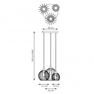 Lámpara de techo Fersan Oro II (3 luces)