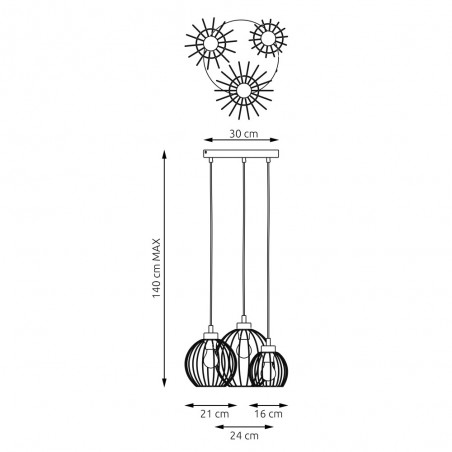 Ceiling lamp Fersan Gold II (3 lights)