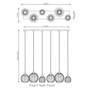 Ceiling lamp Fersan Gold (6 lights)