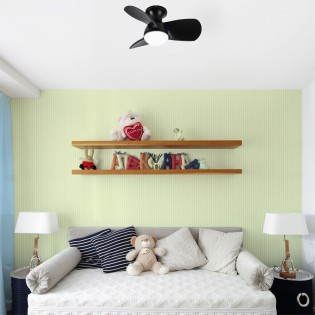 LED Ceiling Fan Mancado Black CCT Dim (20W)