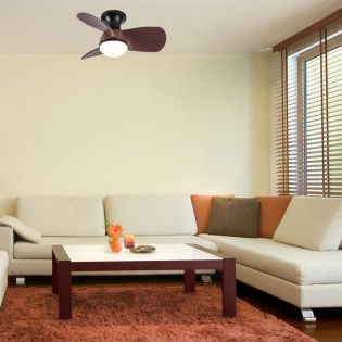 LED Ceiling Fan Mancado Black+Oak CCT Dim (20W)