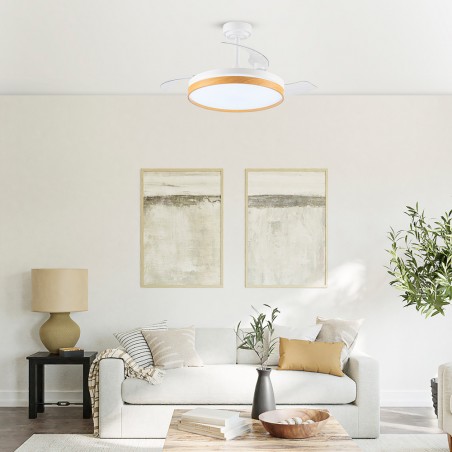 LED fan with folding blades Tamero Beech CCT Dim (72W)