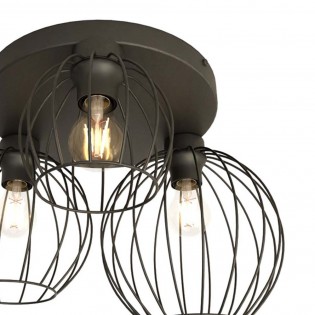 Flush light Indo Black (3 lights)