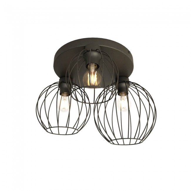 Plafón de techo Indo Negro (3 luces)