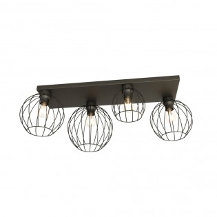 Plafón de techo Indo Negro (4 luces)