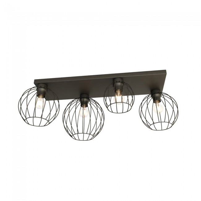 Plafón de techo Indo Negro (4 luces)