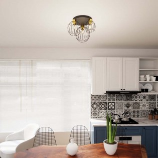 Plafón de techo Indo Oro (3 luces)