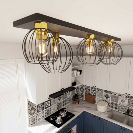 Plafón de techo Indo Oro (6 luces)