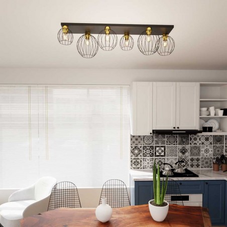 Plafón de techo Indo Oro (6 luces)