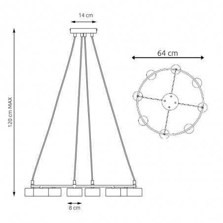 Ceiling lamp Discover Black (8 lights)