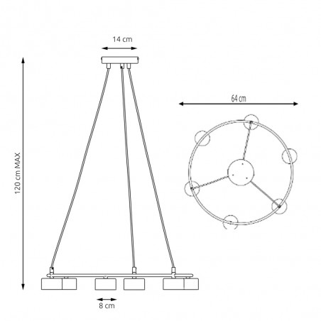 Ceiling lamp Discover White (6 lights)