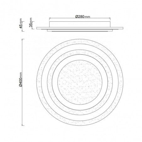 Plafón de techo LED Galet (38W)