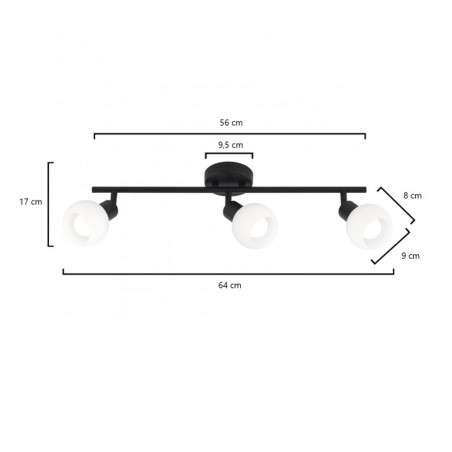Regleta de techo Opal (3 luces)