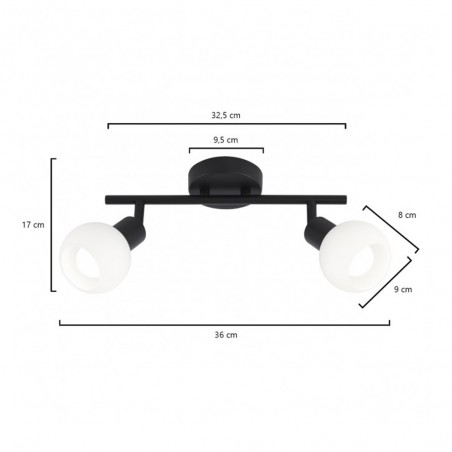 Regleta de techo Opal (2 luces)