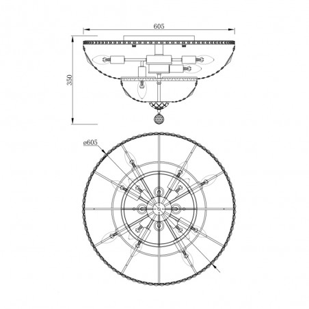 Flush Mount Kristall-Kronleuchter Basfor