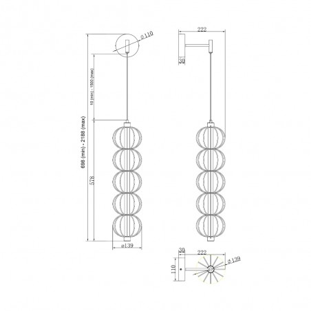 LED Wall Lamp Golden Cage (17W)