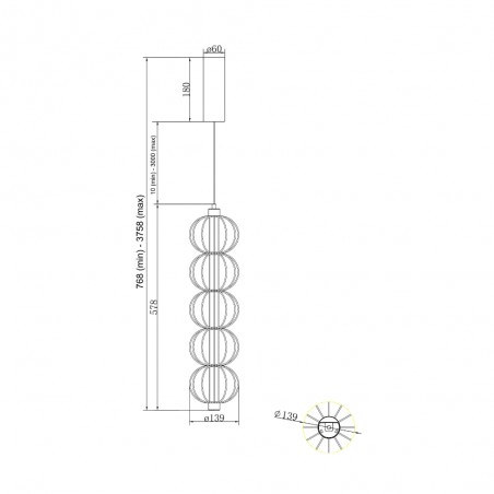 LED Pendant Lamp Golden Cage (17W)