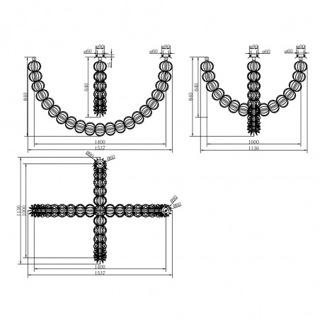 Aplique de pared LED Golden Cage (117W)