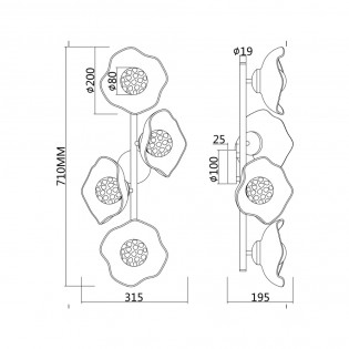 Aplique de pared Miracle (4 luces)