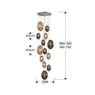 Cluster LED Pendant Lamp Ovila (13x8W)