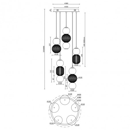 LED Pendant Lamp Drop (80W)