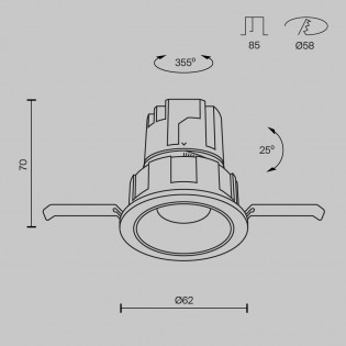 Empotrable de techo LED Wise (7W)
