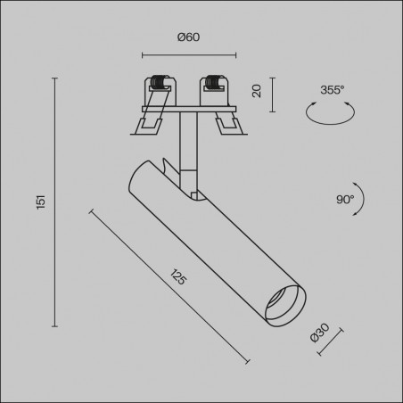 Ceiling recessed spotlight LED Focus T (6W)
