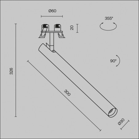 Foco de techo empotrable LED Focus T 30 (6W)