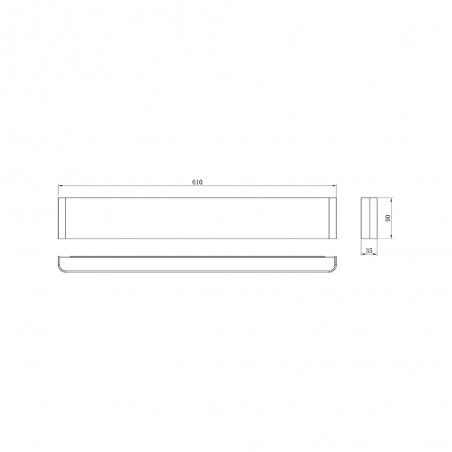 Aplique de pared LED Egeo Negro (20W)