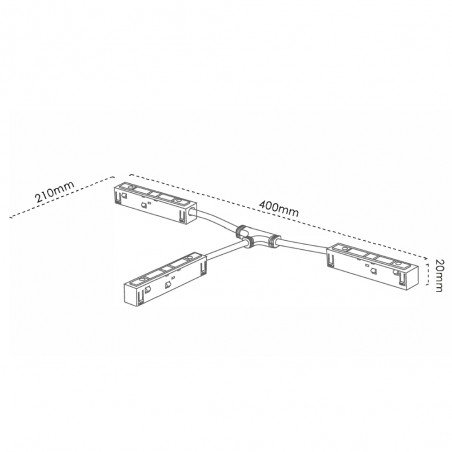 Modulo conexión en T carril magnético Magneto