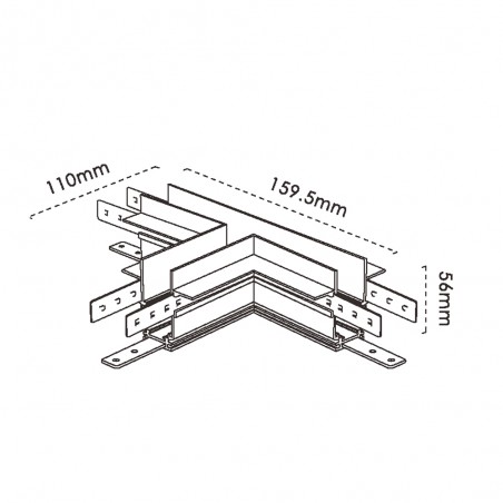 Conexión en T carril magnético empotrable Magneto