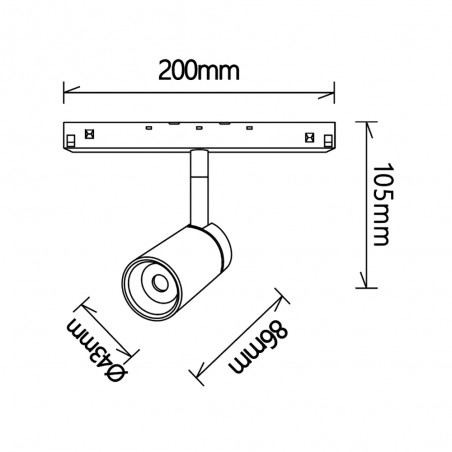 Foco LED para carril magnético Magneto 2700K (7W)