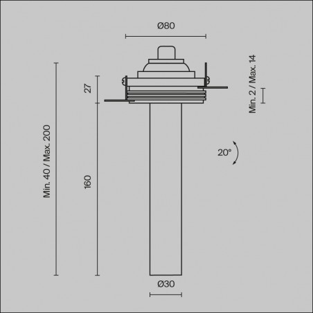 Foco de techo empotrable LED Focus T (7W)