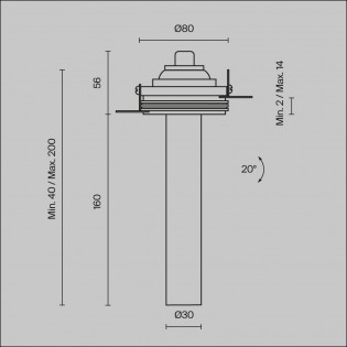 Foco de techo empotrable LED Focus T IV (7W)