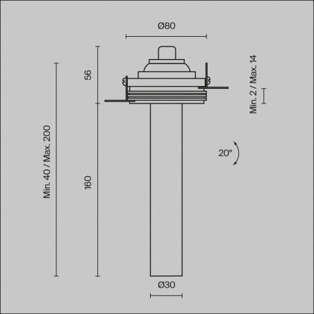 Foco de techo empotrable LED Focus T IV (7W)
