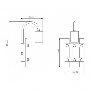 APLIQUE 1L MILTON MADERA