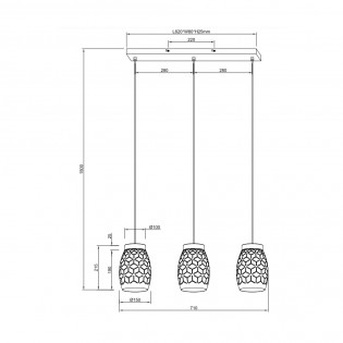 Lámpara colgante Bidar (3 luces)