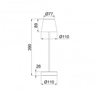 Rechargeable LED table lamp Martinez (2.2W)