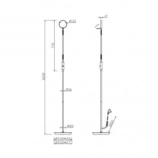 LED Floor Lamp Monza CCT Dim (12W)