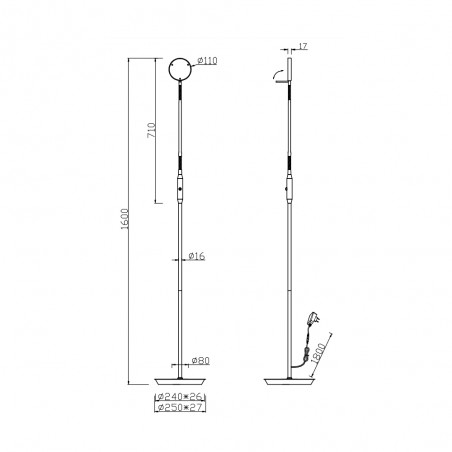 LED Floor Lamp Monza CCT Dim (12W)