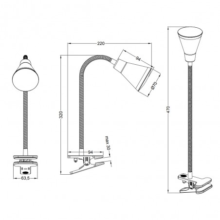 LED desk lamp with clamp Arras (4W)
