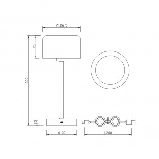 Lámpara de mesa recargable LED Jeff II (1.5W)