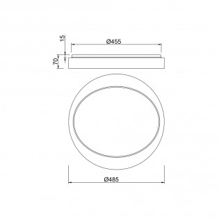 LED Ceiling Flush Light Zeta Dim (24W)