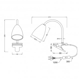 Desk lamp with clamp Wanda