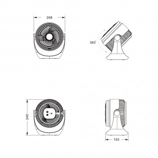 LED Rechargeable Table Fan Tempest (1W)