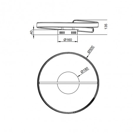 LED Ceiling Flush Light Parma Chrome (37W)
