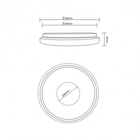 LED Ceiling Flush Light Bunda 3000K (16W)